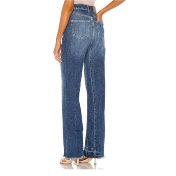 Free People Relaxed Straight Slouch Jeans Raw Hem - Picture 4 of 11